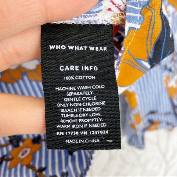 Who What Wear Pinstripe Pleated Ruffle Blouse M - Picture 12 of 12